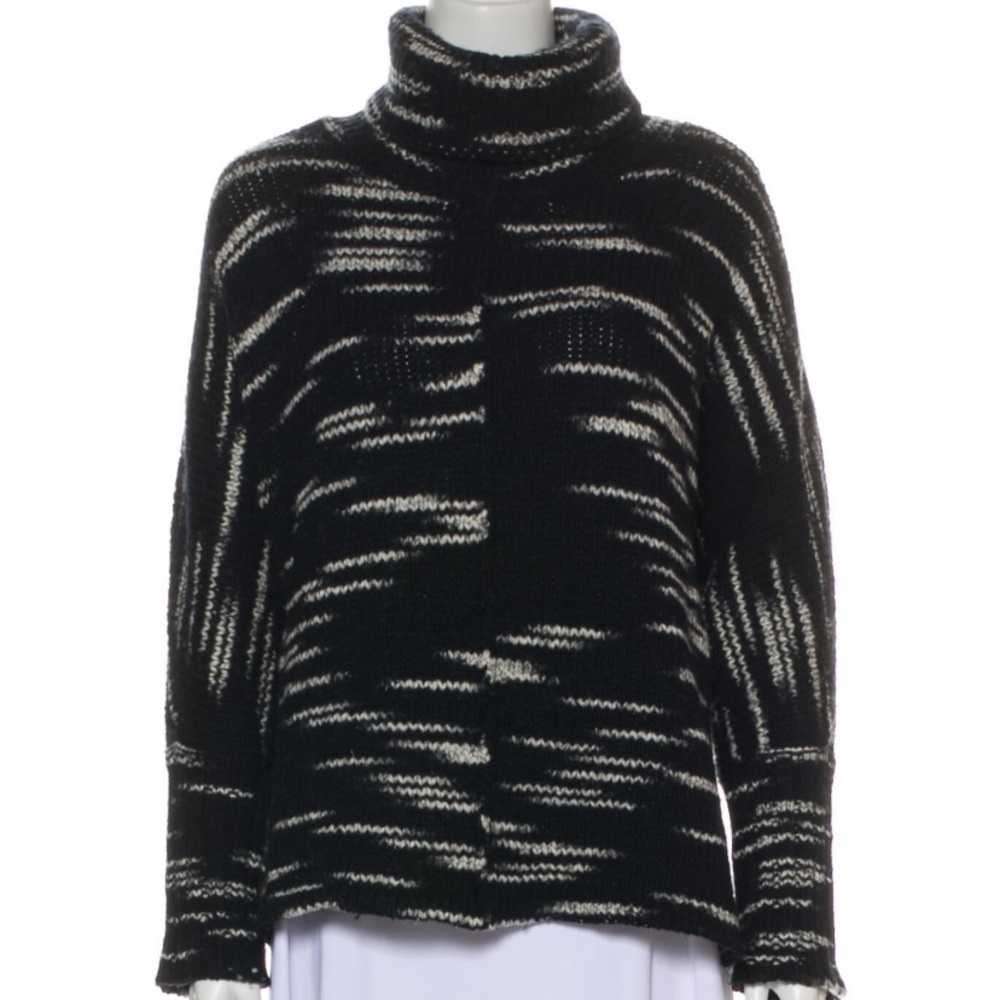 Intermix Wool Turtleneck Sweater Medium Black